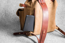 RETRO MOTORCYCLE BACKPACK MINI - camel