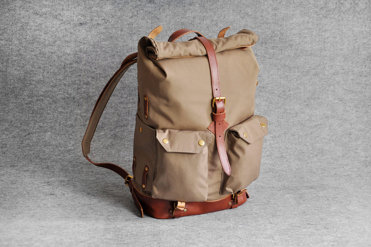 Khaki canvas cheap backpack