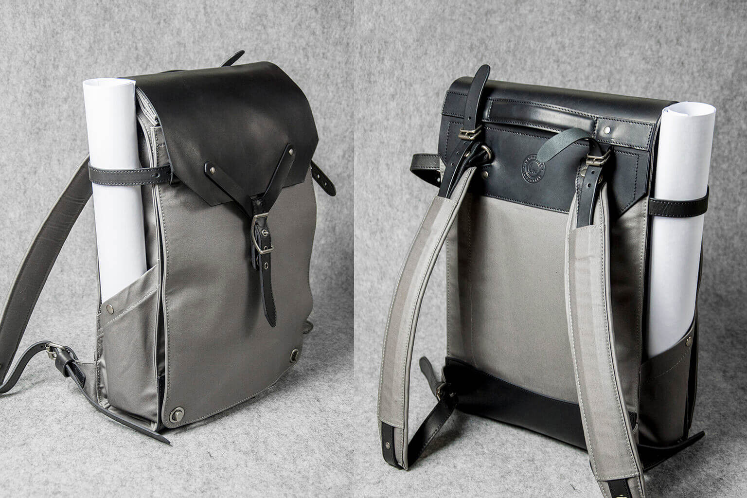 Handmade Lеather Backpack Men Roll Top Designer Backpack 