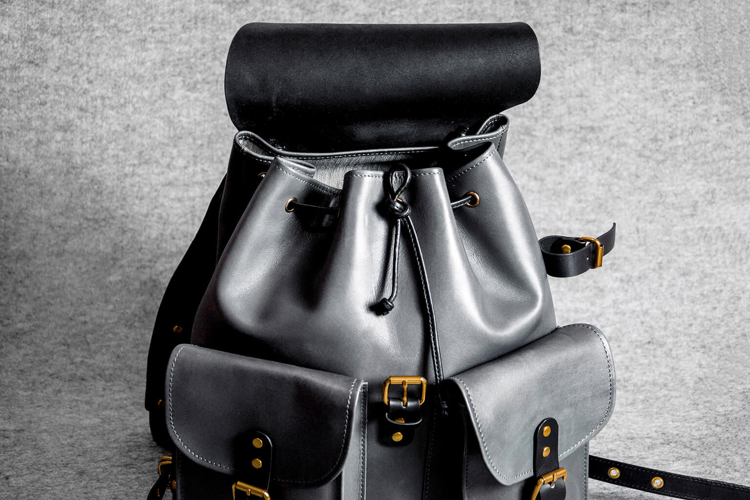 black leather backpack zippers moto designer LEWHISPER RETRO MOTORCYCLE BACKPACK